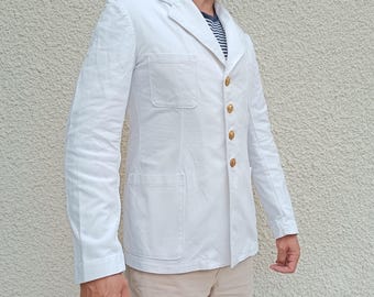 Vintage 1960s French Military Hospital Surgeons Doctors Jacket