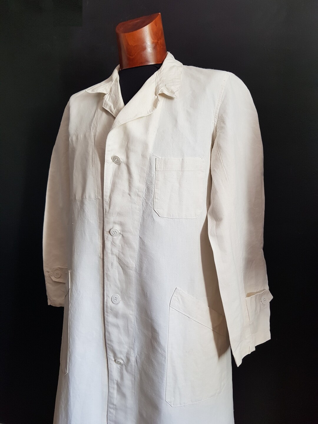 ジャケット・アウター 1950's French military Hospital jacket Vintage 1960s French Military Hospital Surgeons Doctors