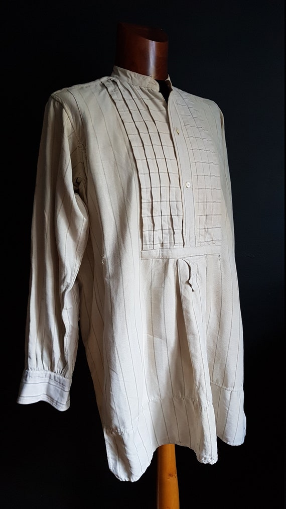 Vintage French  work shirt pullover smock workwea… - image 2