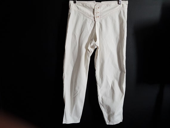 Vintage French Underwear Long Johns Yoke Front Drawers Underwear Breeches  Small/medium 
