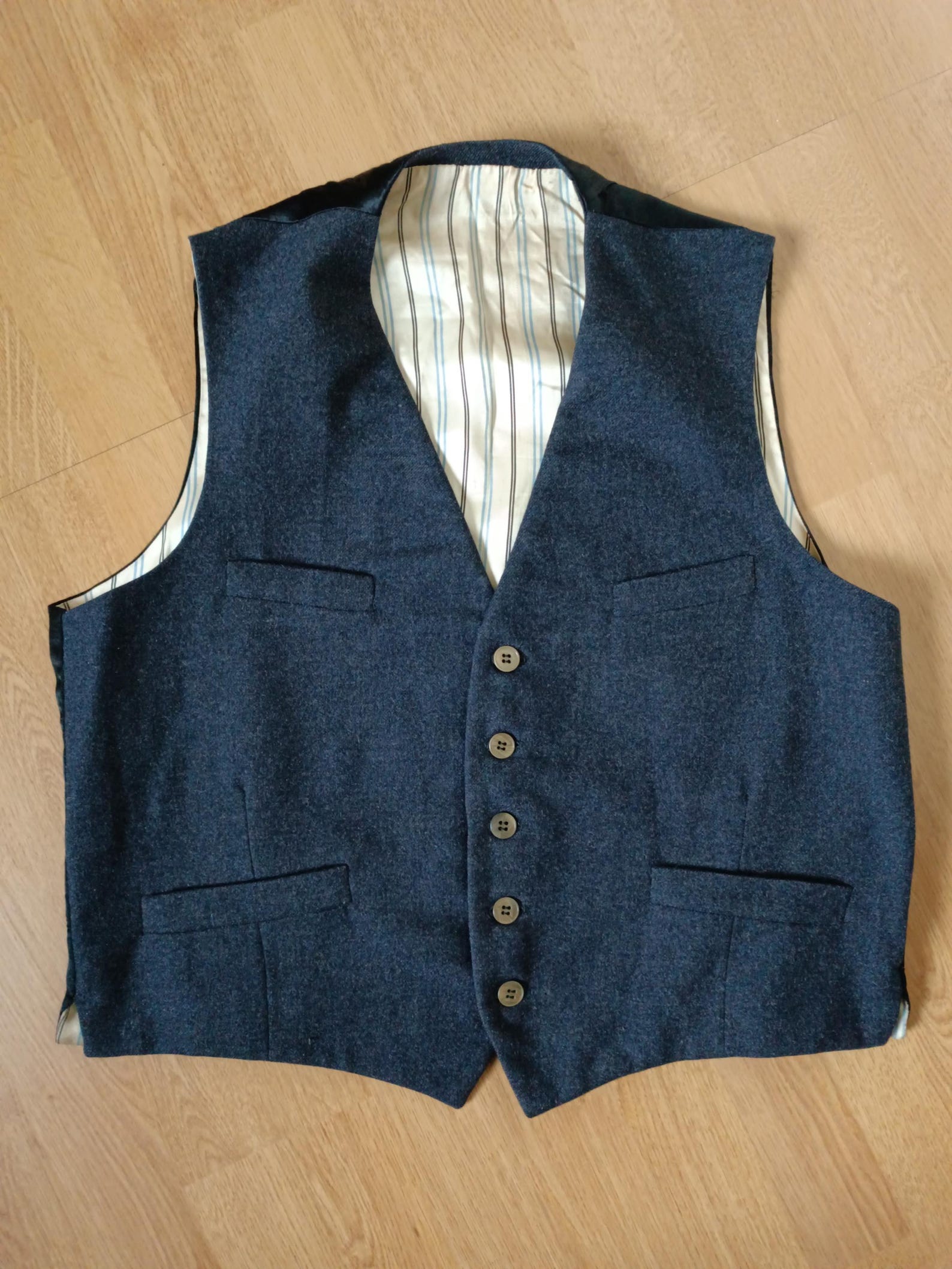 PARISIAN TWEED NAVY WOVEN TWEED VEST
