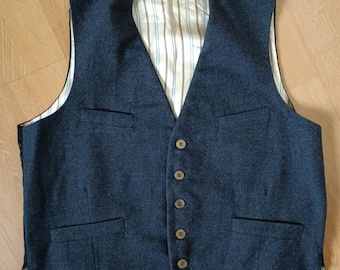 Men's Wool POSTAL Vest Workwear French Work Wear Antique French