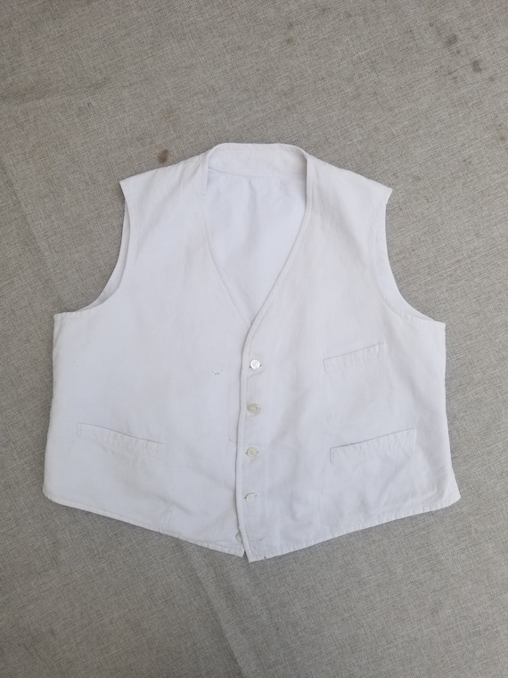 White linen cheap waistcoat