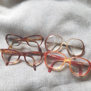 Lot of four vintage acetate glasses frames spectacles