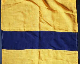 Vintage Linen Nautical Maritime Ships Flag Eight 8 number Signal Flag French Naval