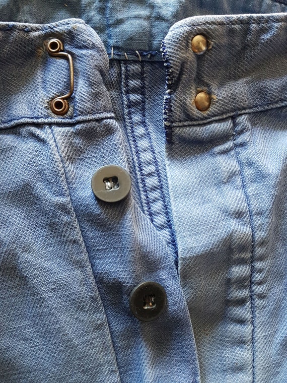 Vintage French blue bleu work trousers pants