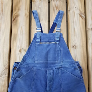 1960s French Mont St Michel dungarees Bleu de travail cotton chore overalls coveralls salopette