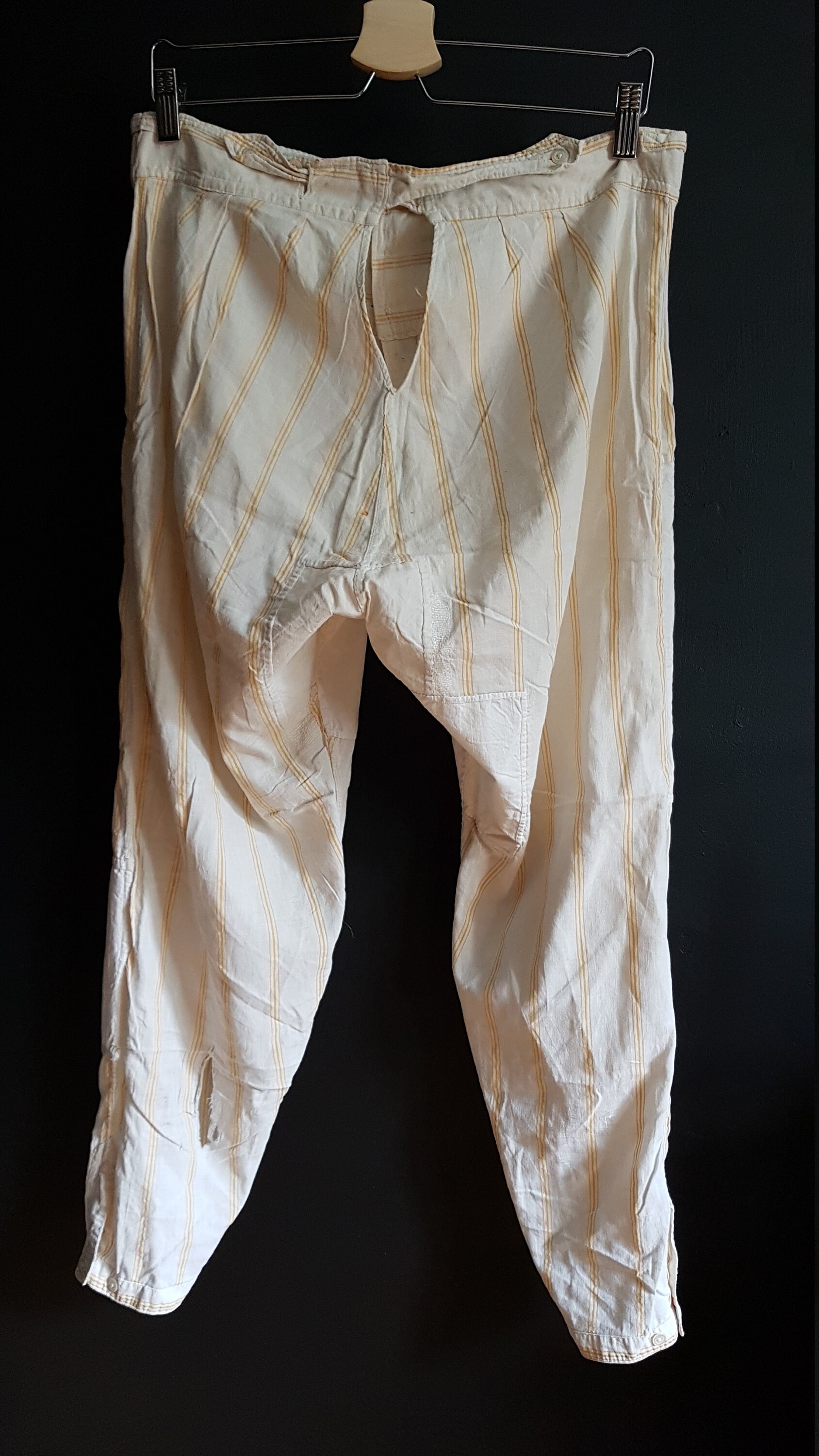 Antique Mens Linen Drawers Underwear Breeches Full Length