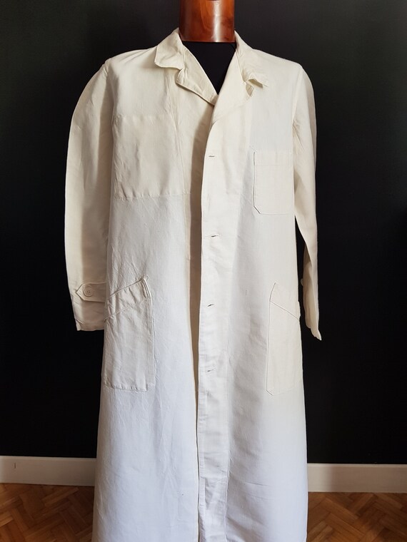 Vintage French Workwear Jacket - 1950s Salt Pepper Grey Work
