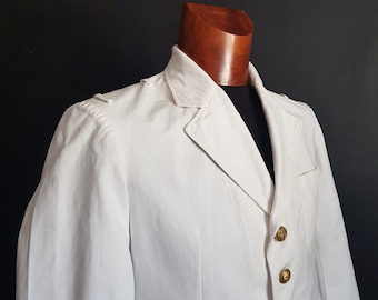 Vintage 1960s French Military Hospital Surgeons Doctors Jacket