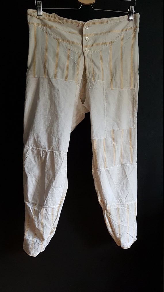 Antique mens linen drawers underwear breeches ful… - image 3