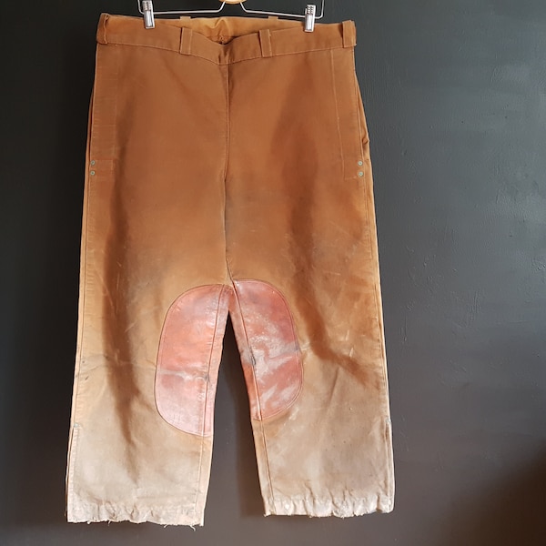 Vintage französische Schweißerhose hitzebeständige Canvas Arbeitskleidung Arbeitskleidung