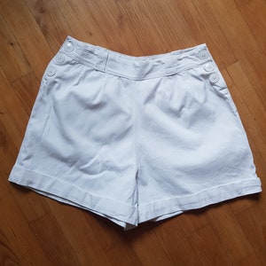 Vintage French white cotton  shorts underwear military armee army XS