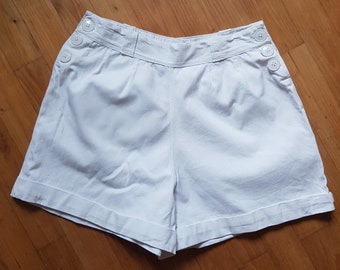 Vintage French white cotton  shorts underwear military armee army XS