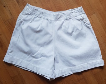 Vintage französische weiße Baumwolle Shorts Unterwäsche Militär armee Armee XS