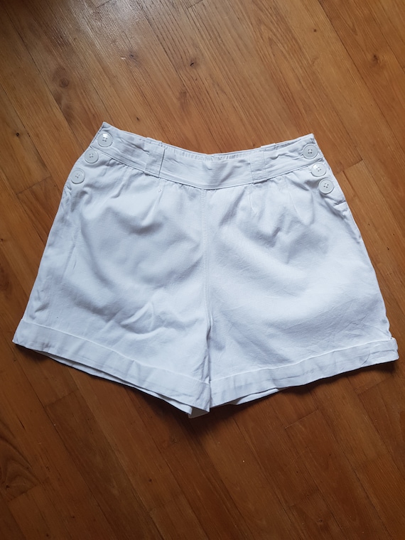 Vintage French white cotton  shorts underwear mili
