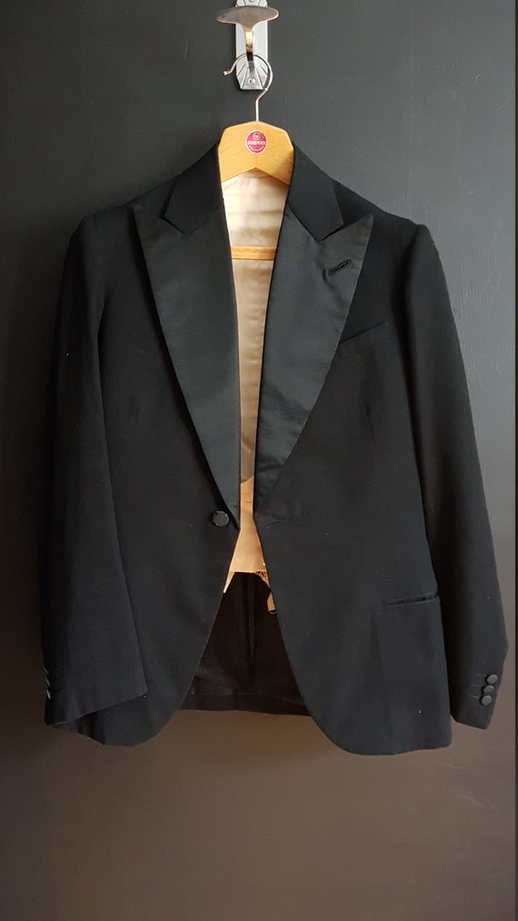 Vintage French tuxedo evening jacket and waistcoat