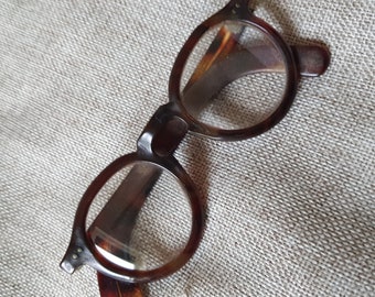 Monture de lunettes vintage française en acétate marron