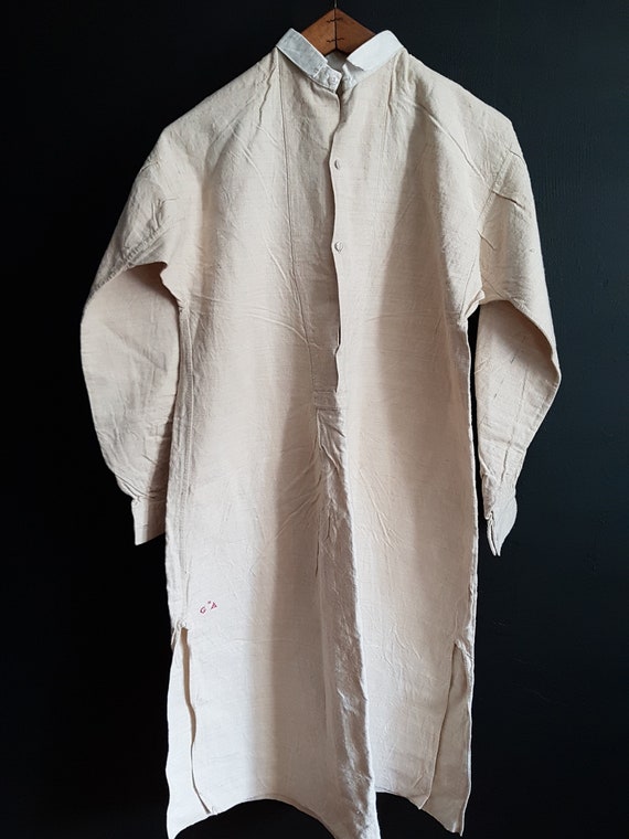 Vintage French Chanvre Artist Smock Shirt S Pullover Peasant