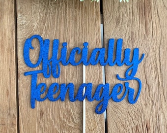 Officially Teenager Cake Topper, Teens Cake Topper, Birthday Cake Topper, Birthday Celebration, Birthday Decor.