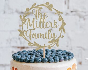 Family Last Name Cake Topper, Thanksgiving Cake Topper, Custom Cake Topper