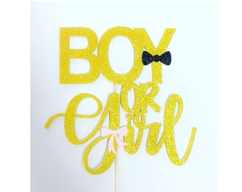 Boy or Girl Cake Topper, Baby Reveal Cake Topper, Baby Shower Cake Topper