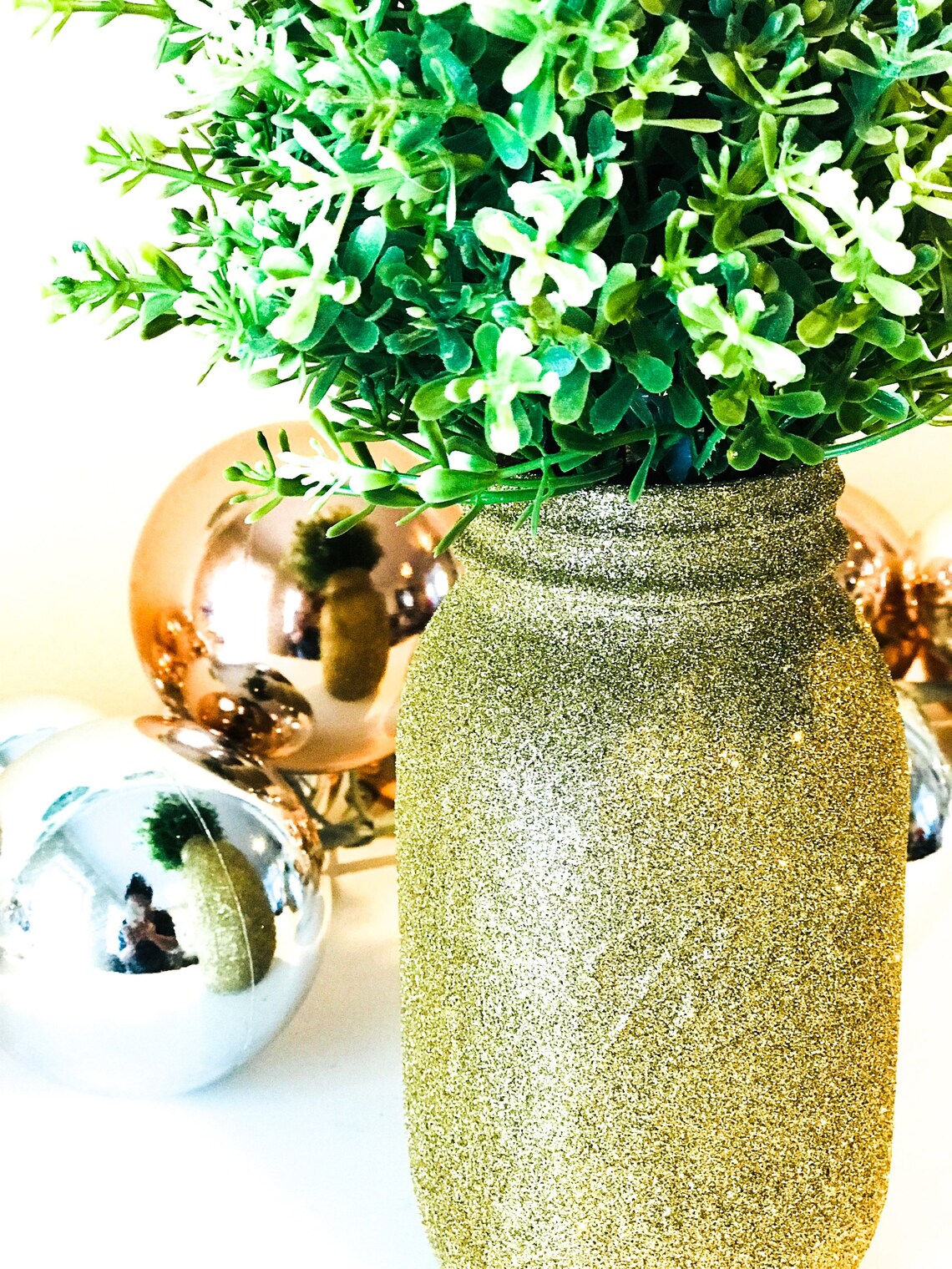 Gold Glitter Jar Gold Mason Jar Centerpiece Gold Etsy