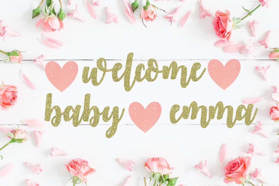 Baby Name Banner Baby Name Banner Custom Baby Name Etsy