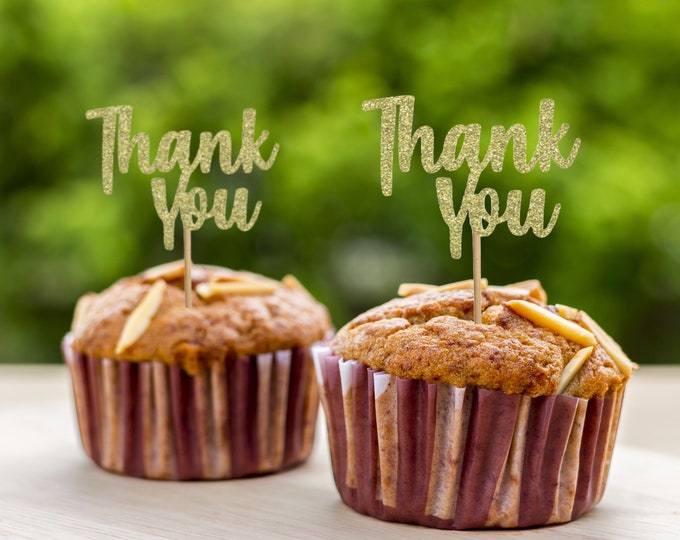 Thank You Cupcake Toppers, Thank You Decor, Custom Cupcake Toppers ...