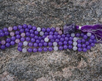 Jade 108 + Amethyst Gurubead Mala