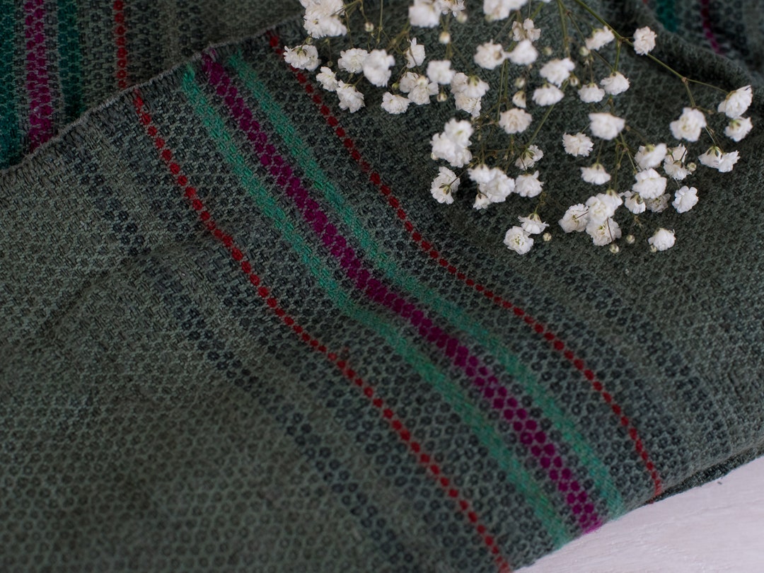 Forrest Green Dyed Grain Sack Fabric/ French Farmhouse Fabric/ Etsy