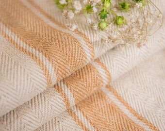 Grain Sack Fabric Gold stripe Antique Grain sack fabric hand made  **EUROPEAN GRAINSACKS** 50 inches long