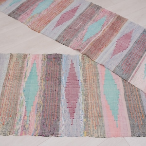 RARE AMAZING Vintage rag rug/ Colorful  Swedish rag rug/ Antique rag rug/ European rag rug/ Rag Rug loom/ rag rugs hallway/ Rag rug large