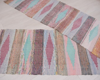 RARE AMAZING Vintage rag rug/ Colorful  Swedish rag rug/ Antique rag rug/ European rag rug/ Rag Rug loom/ rag rugs hallway/ Rag rug large