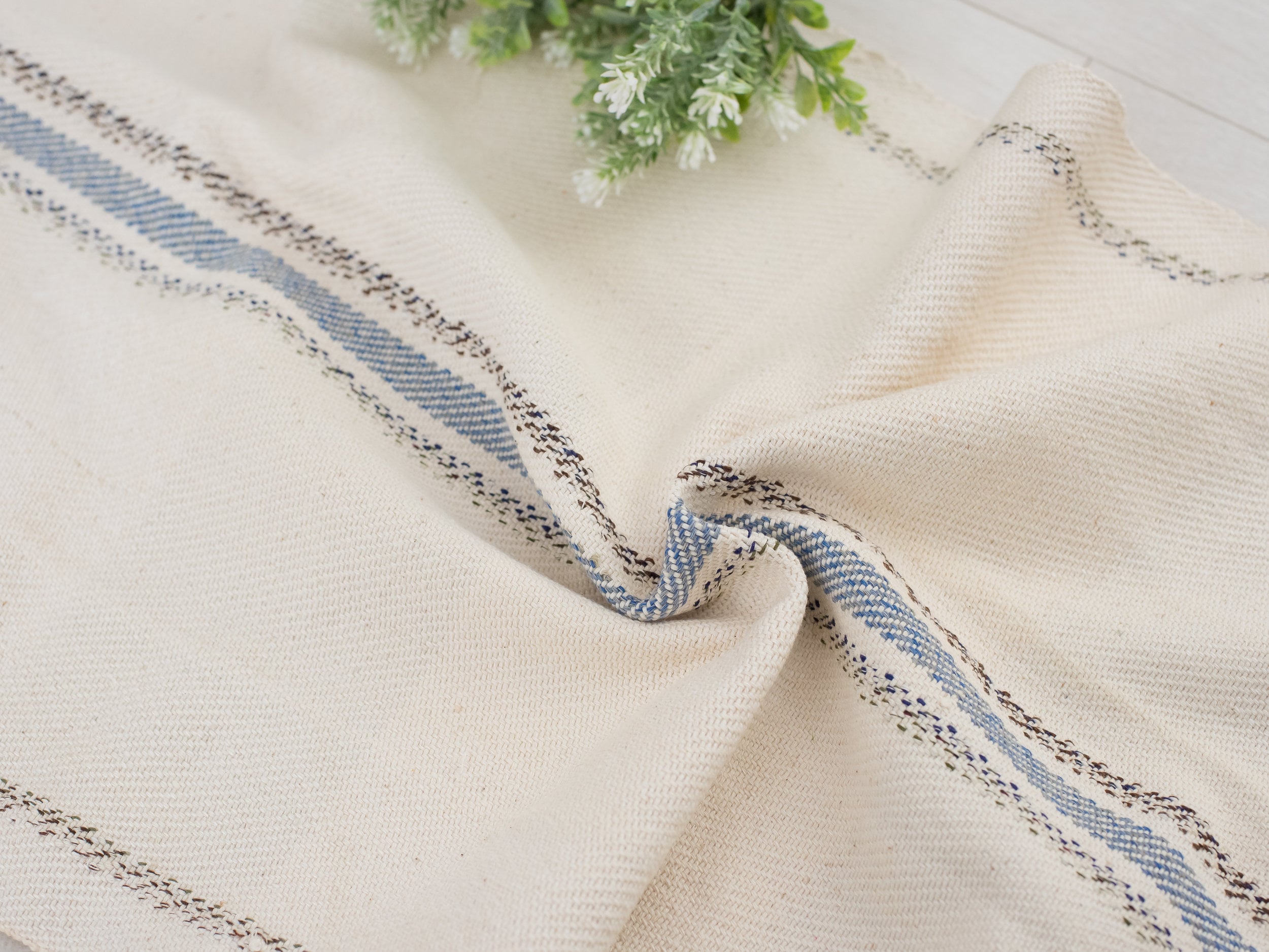 Bolt of Vintage Fabric /brown Gray Stripe Bolt Linen Fabric / Etsy