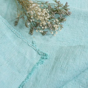 Linen fabric upholstery / Turquoise Aqua DYED Vintage hemp fabrics/ Flour sack fabric 2.4 YARDS  **European Grain Sack**