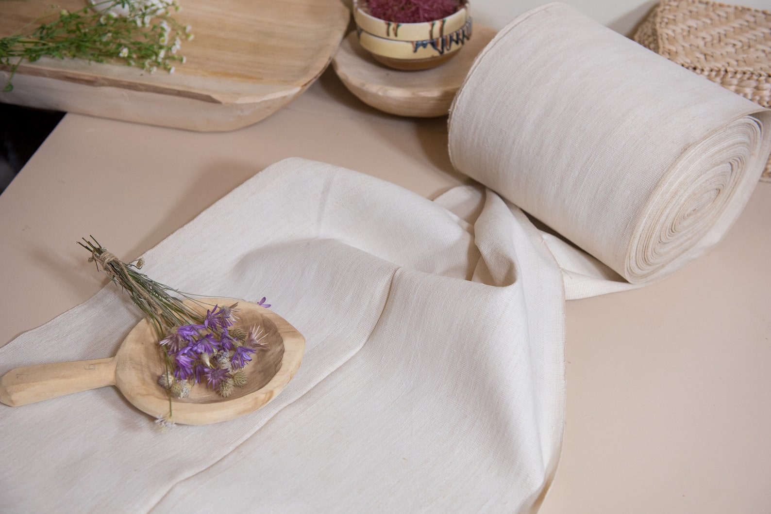 Bolt of Vintage Fabric / Bolt Linen Fabric / Roll Upholstery Etsy