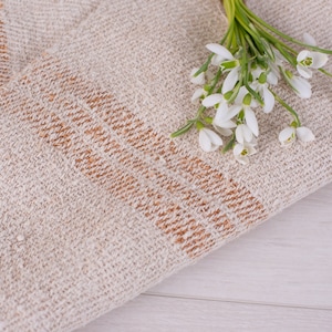 Caramel grain sack fabric/ Grain sack cushion/  Antique Grain sack fabric hand made/ natural hemp fabric