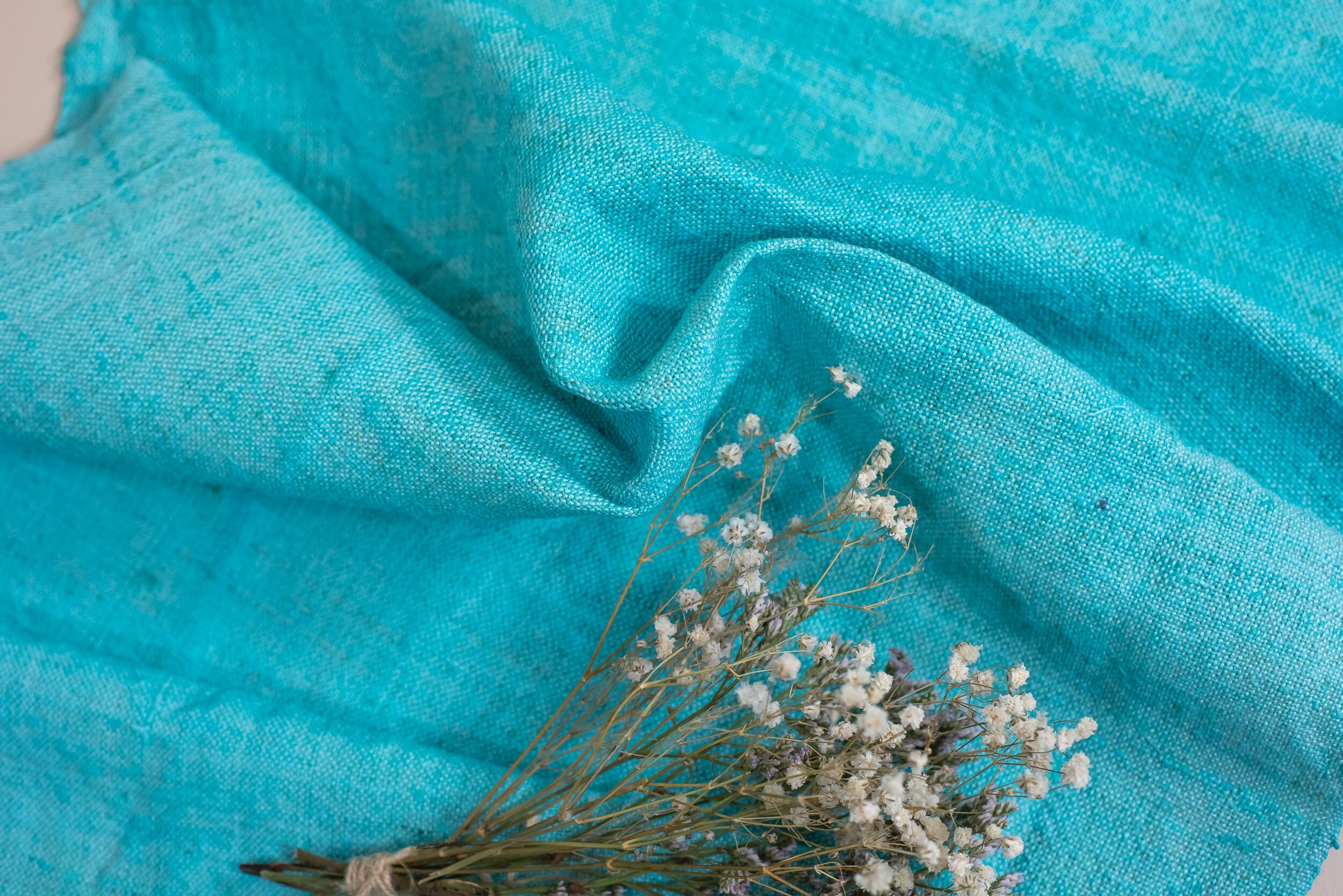 Bolt of Vintage Fabric 4.59 YARDS/ Turquoise Dyed Bolt Linen Etsy