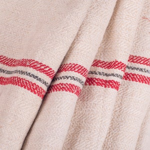 upholstery  Grain sack hemp Red black stripes grain sack rustic stripe Red stripe Rural Grain sack pillow decoration