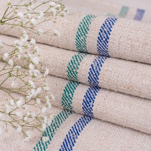 Feedsack fabric vintage/ Ticking stripe fabric/ Ticking stripe runner/ ticking stripe table runner/ vintage french grain sacks