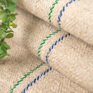 Groen blauw graan zak kussenslopen Stof Antiek linnen Grain Sack van Europa Bruin kussen bruiloft decoratie kussen bruiloft