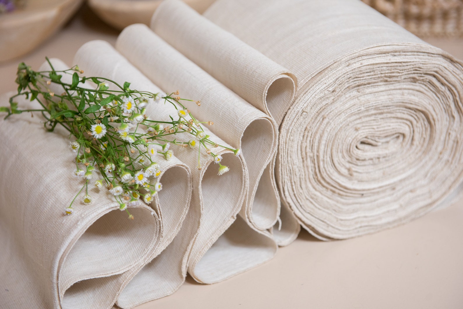 Bolt of Vintage Fabric / Bolt Linen Fabric / Roll Upholstery Etsy