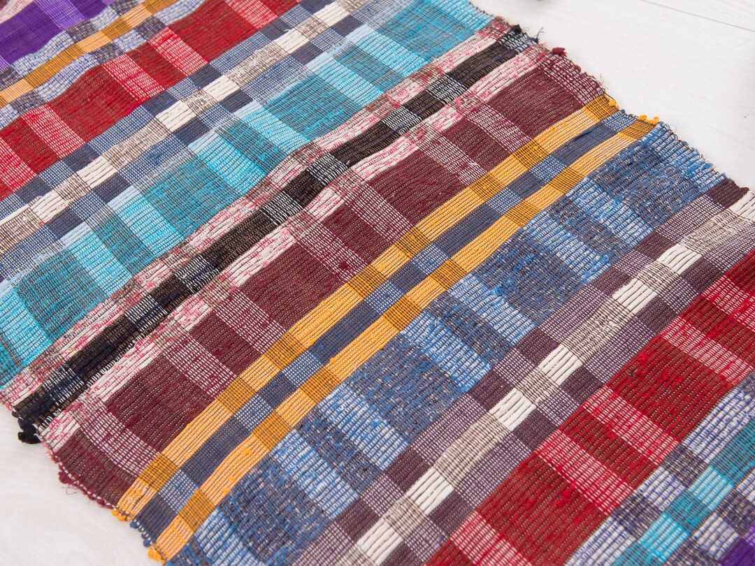 Rag Rug Handmade / Colorful Rag Rug/ Antique Rag Rug/ European Rag Rug