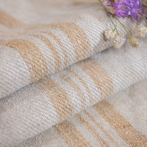 Sunbrella fabric outdoor pillows / Antique Caramel Gold stripes