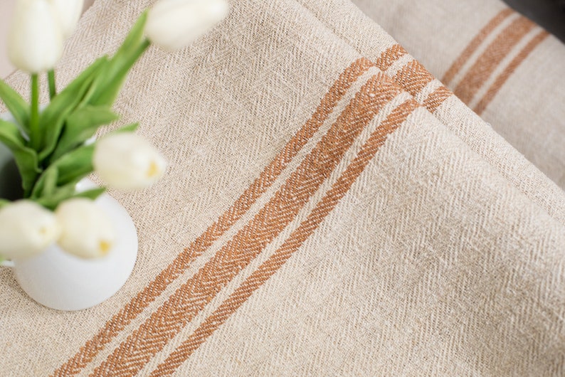 French Grain Sack Fabric by the Yard/ Grain Sack Fabric Tan/ Etsy UK