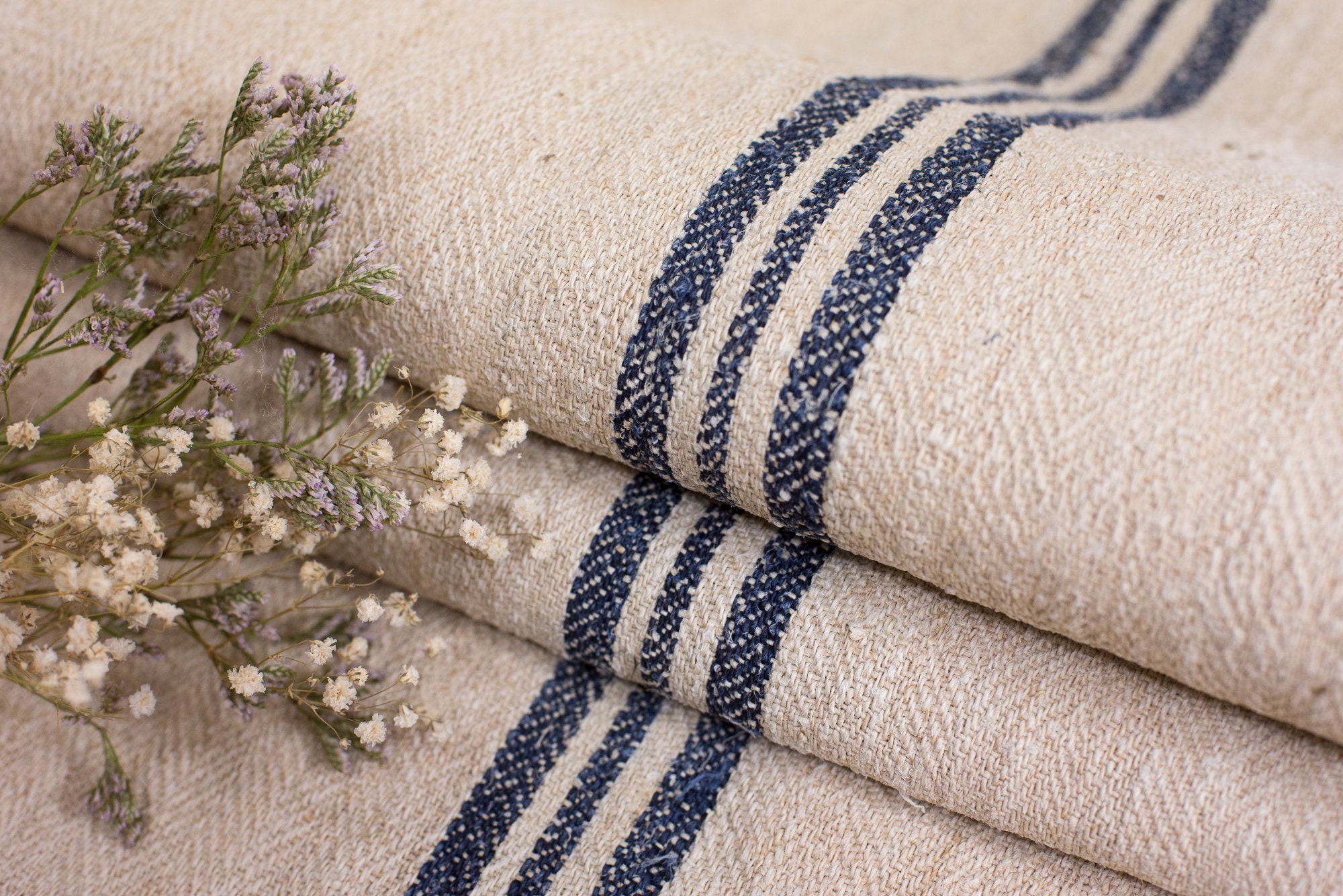 French sack fabric/ Grain Sack Fabric/ French farmhouse Etsy