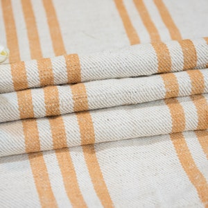 Antique Grain Sack Fabric Gold stripes EUROPEAN GRAINSACKS