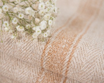 Grain Sack Fabric Caramel stripes Antique Grain sack fabric hand made  **EUROPEAN GRAINSACKS** 50 inches long