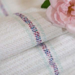 Antique Grain Sack Fabric MINT stripes EUROPEAN GRAINSACKS